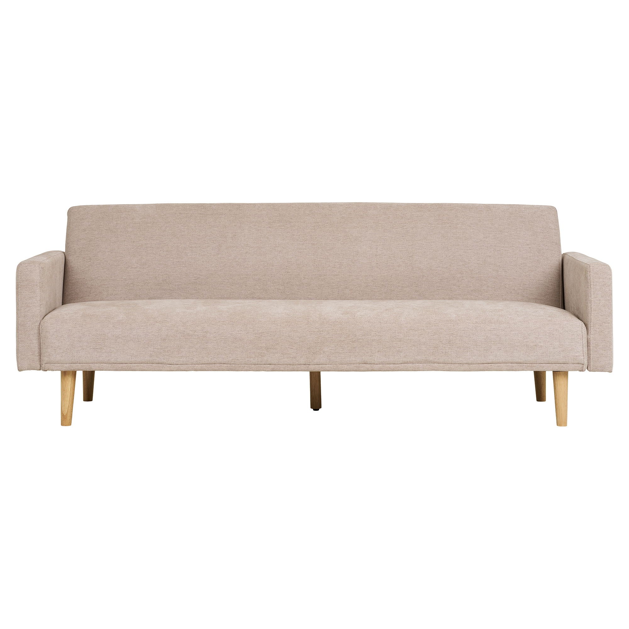 Kells – Schlafsofa, dark sand, natürliche Holzbeine, 208 × 78–102 × 78 cm